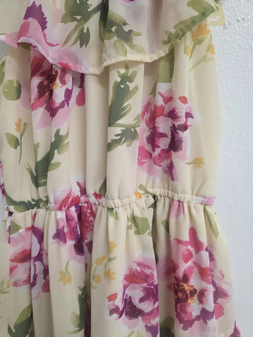 The Children's Place Cream Floral Trim Dress/Top (0542)